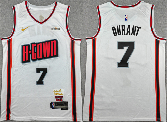 Youth Houston Rockets #7 Kevin Durant White 2024/25 City Edition Stitched Jersey